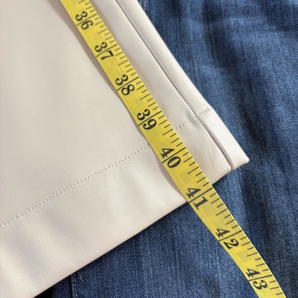 Steve Madden Gilda Pants Bone Cream Trousers Faux Leather Wide Leg XS - Picture 9 of 11